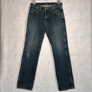 Wrangler Jeans Mens 29x30 Regular Fit Dark Wash Good Denim Straight Leg